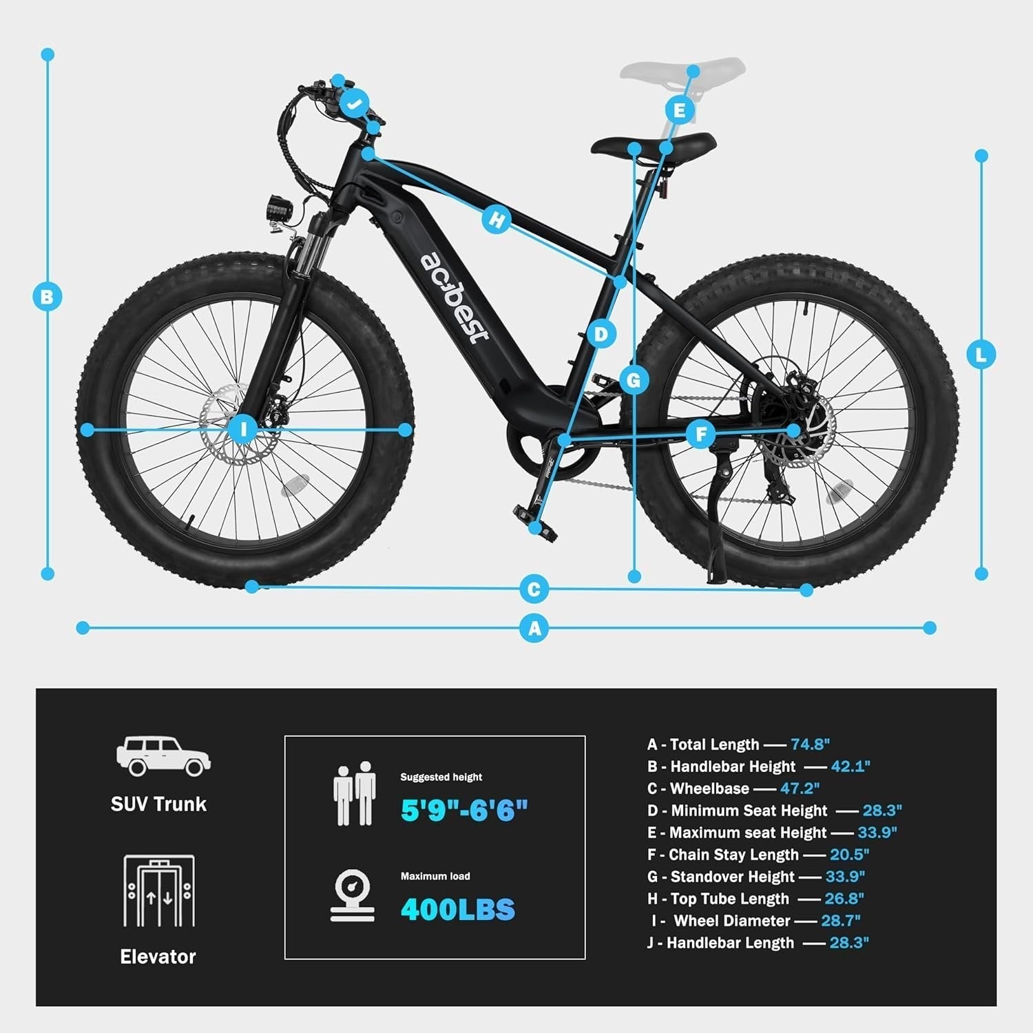 Actbest Ranger 1400W All-Terrain Fat-Tire Electric Mountain Bike