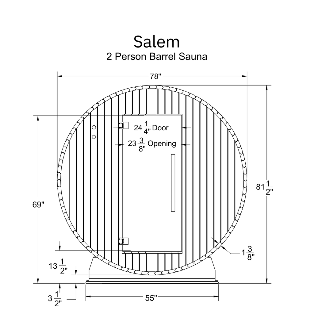 Salem 2 Person Barrel Sauna Kit