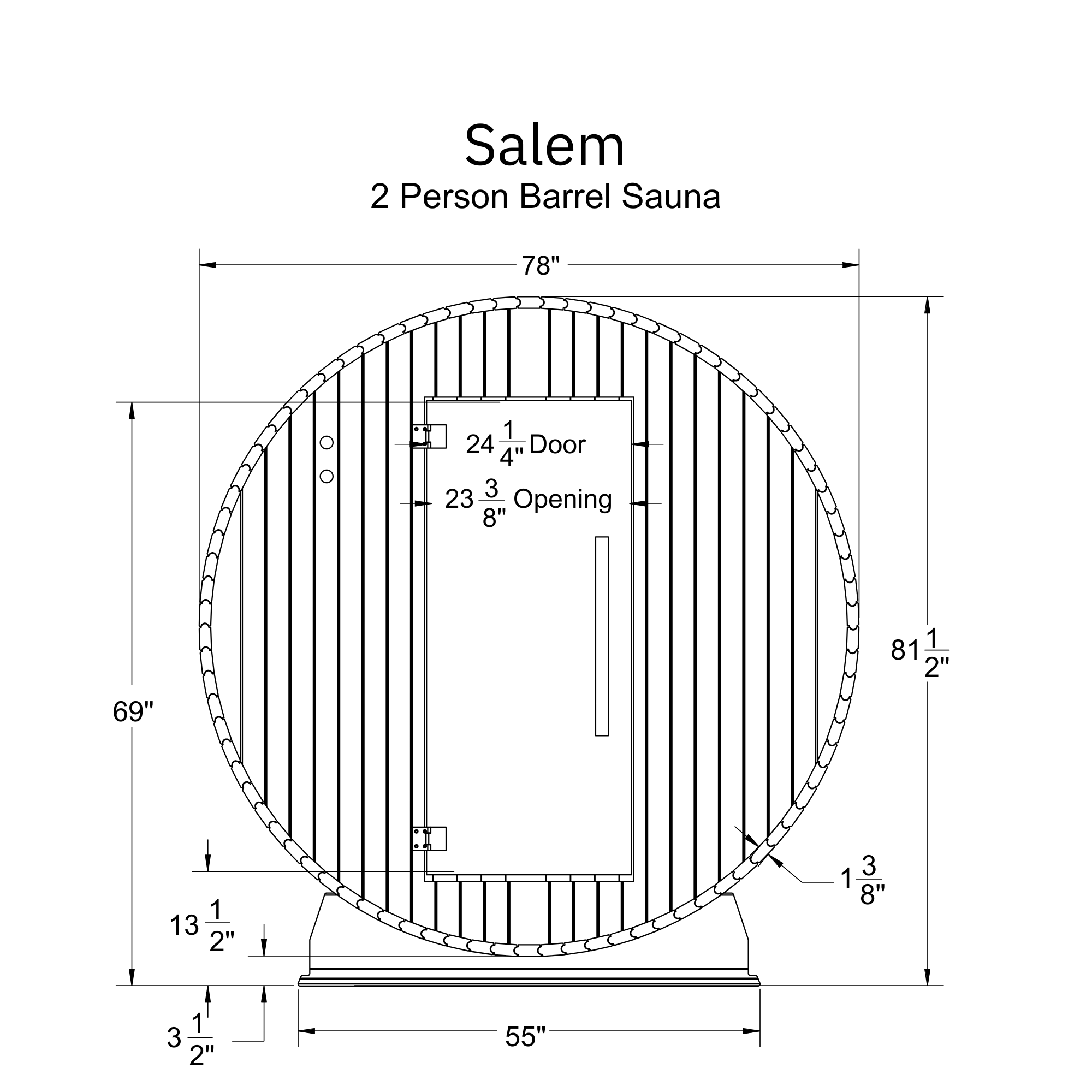 Salem 2 Person Barrel Sauna Kit