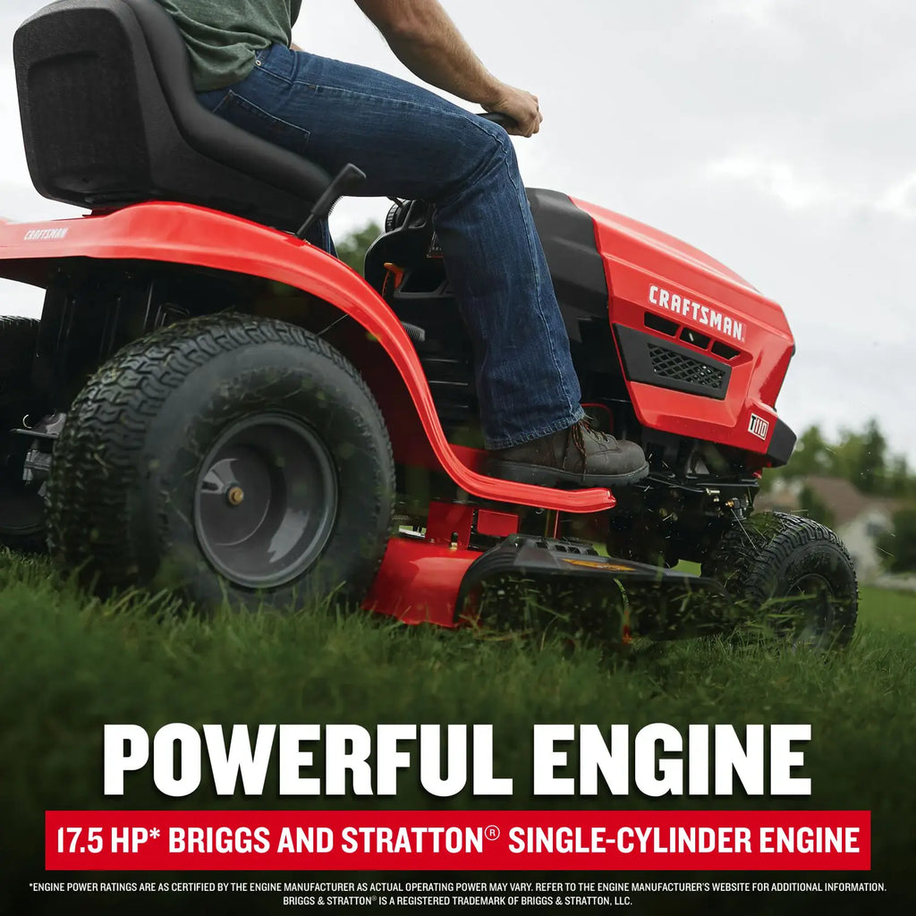 CRAFTSMAN T110 42-Inch 17.5 HP Briggs & Stratton Gas Riding Lawn Mower with 7-Speed Gear Drive