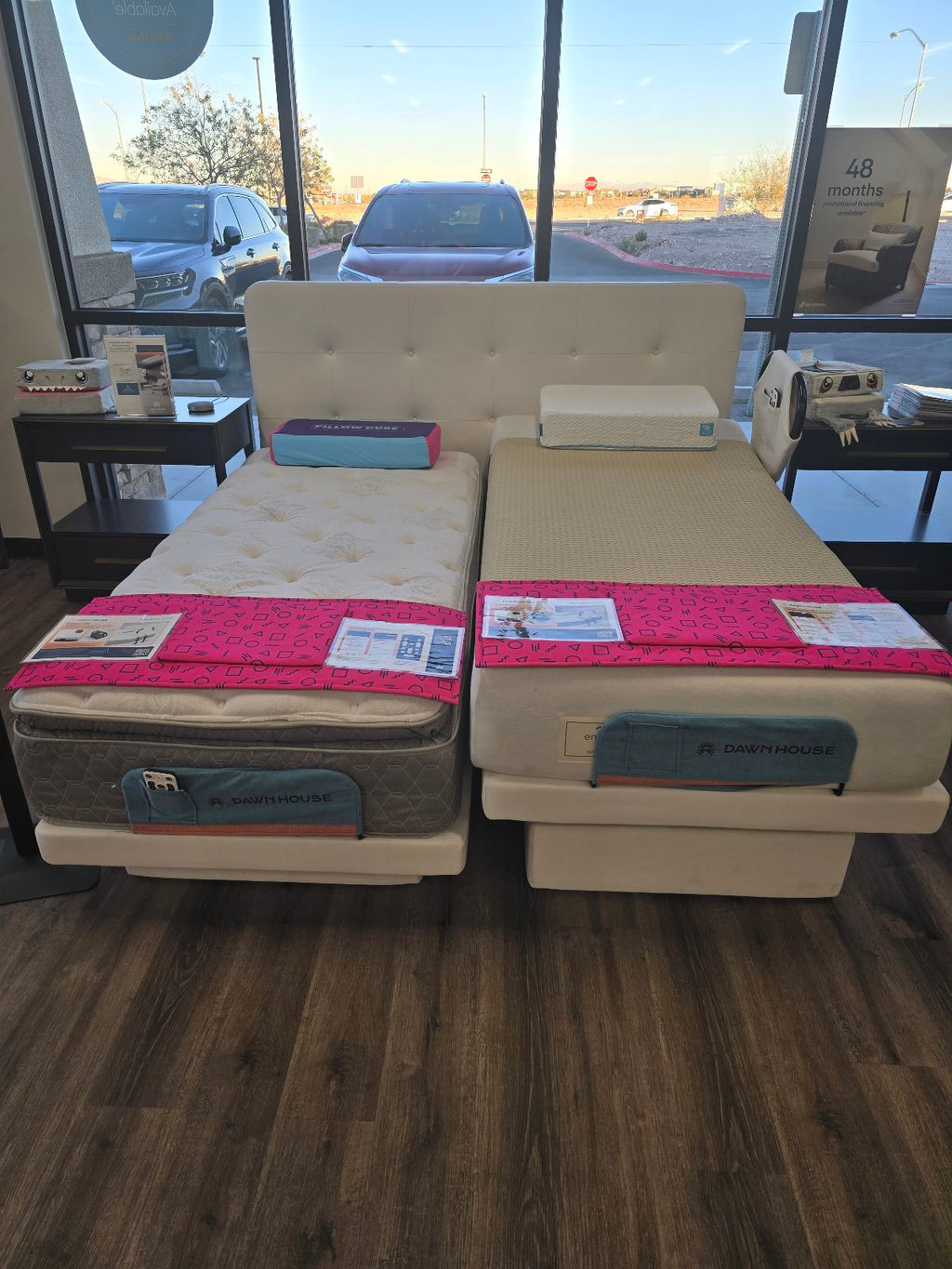 The Dawn House Bed - Adjustable Base Split King Ivory - Floor Model