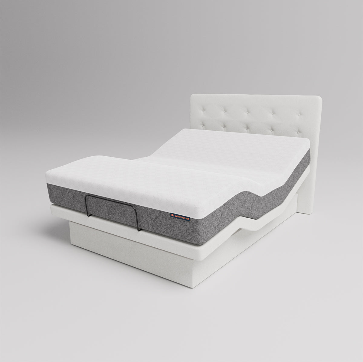 The Dawn House Bed - Adjustable Base Split King Ivory - Floor Model