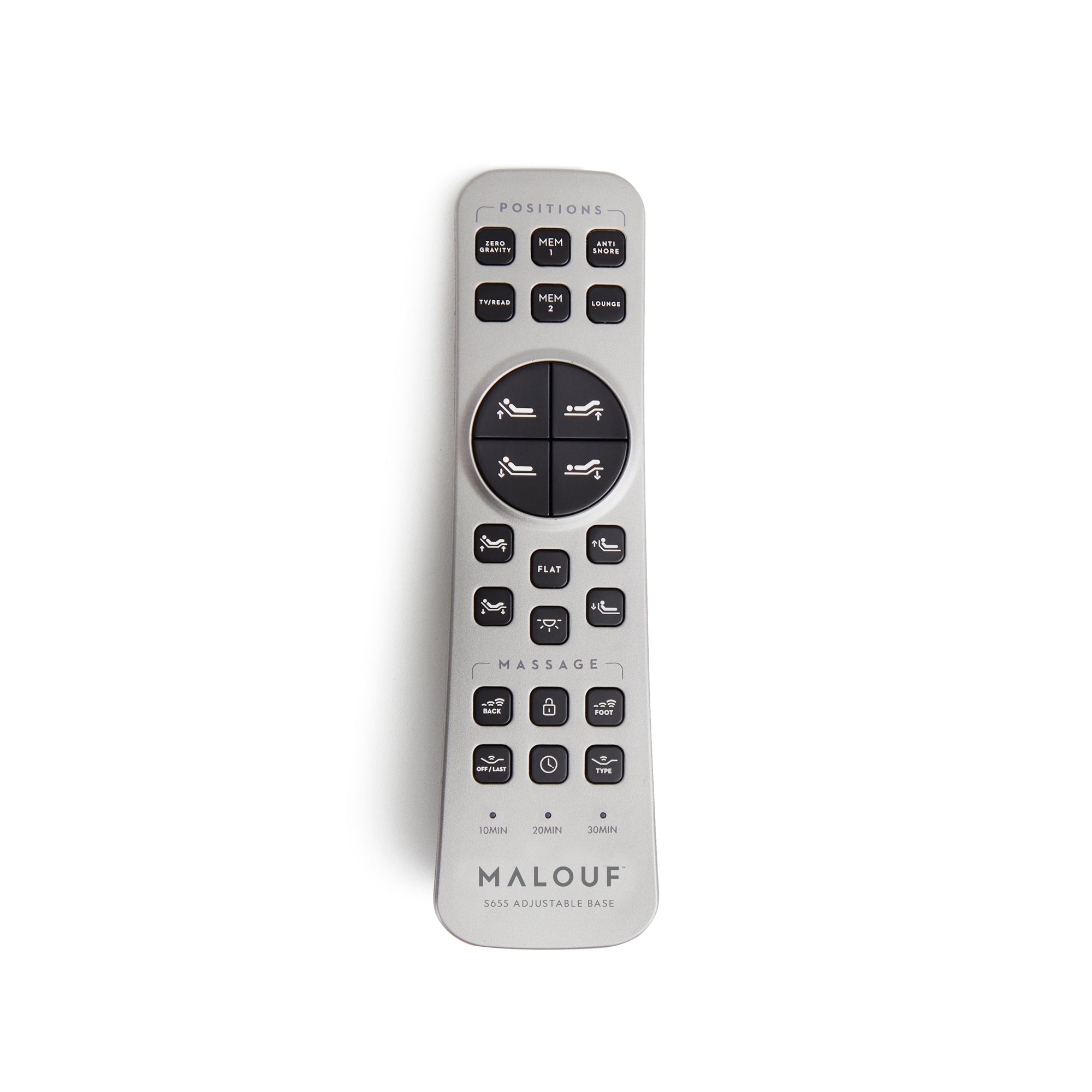 Malouf S655 Smart Adjustable Bed Base - Precision Head Tilt & Dual Massage