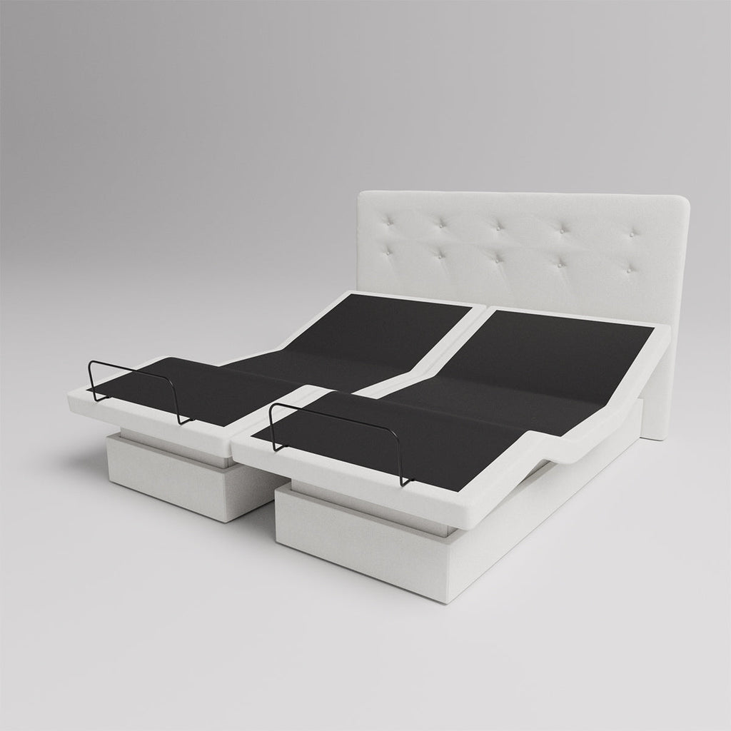The Dawn House Bed - Adjustable Base Split King Ivory - Floor Model