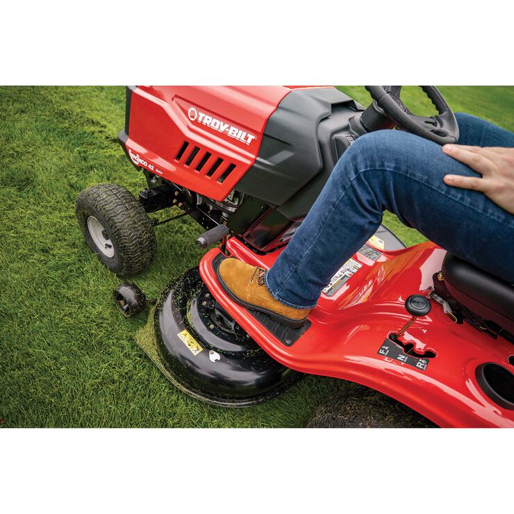 Troy-Bilt Bronco 42-Inch 547cc Gas Riding Lawn Mower with 7-Speed Shift-on-the-Go Transmission