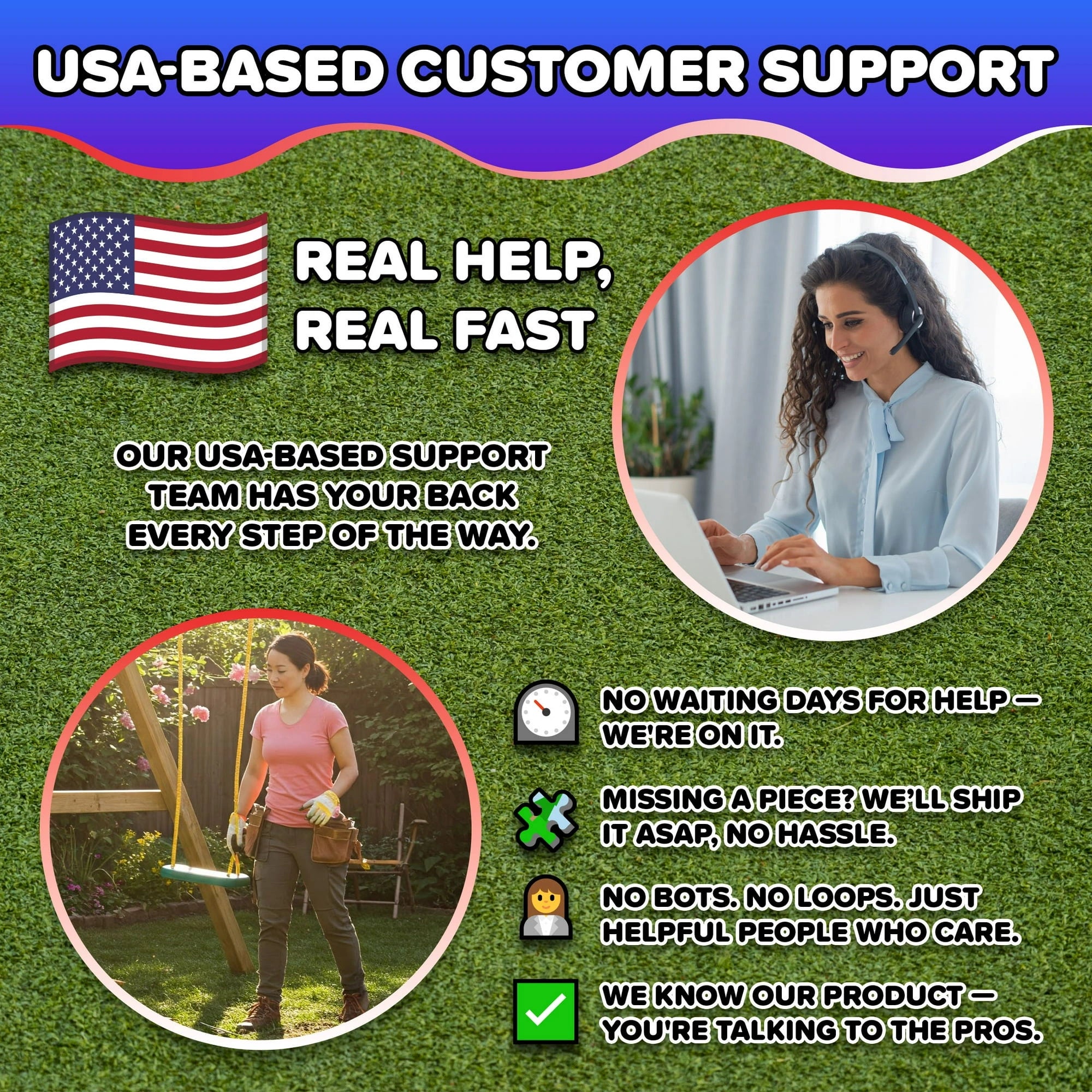 Sportspower Super Star 5-in-1 Metal Swing Set: 2 Swings, Flying Saucer, 2-Person Roman Glider, 6.5ft Slide; Great for Kids 3-8; Bonus Anchor Kit