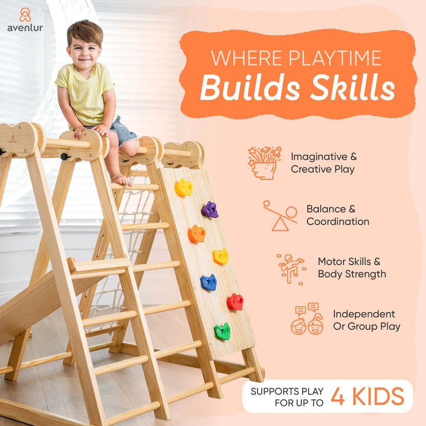 Avenlur 8 in 1 Chestnut | Foldable Jungle Gym