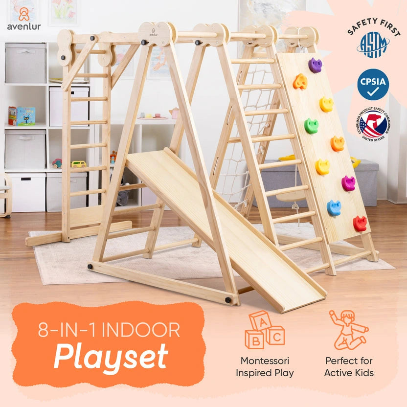 Avenlur 8 in 1 Chestnut | Foldable Jungle Gym