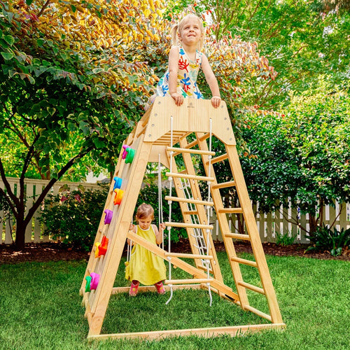 Avenlur Magnolia 7-in-1 Real Wood Playset | Indoor & Outdoor Climbing Gym for Kids