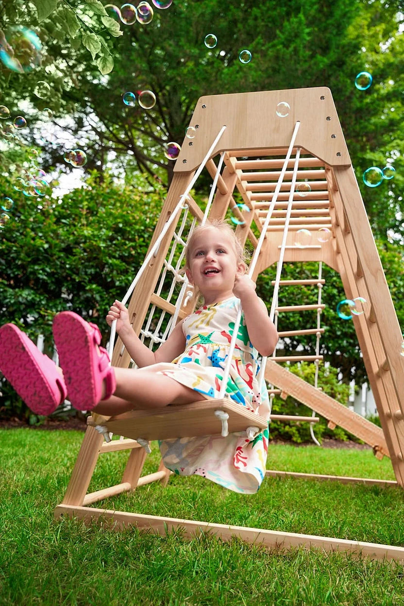 Avenlur Magnolia 7-in-1 Real Wood Playset | Indoor & Outdoor Climbing Gym for Kids