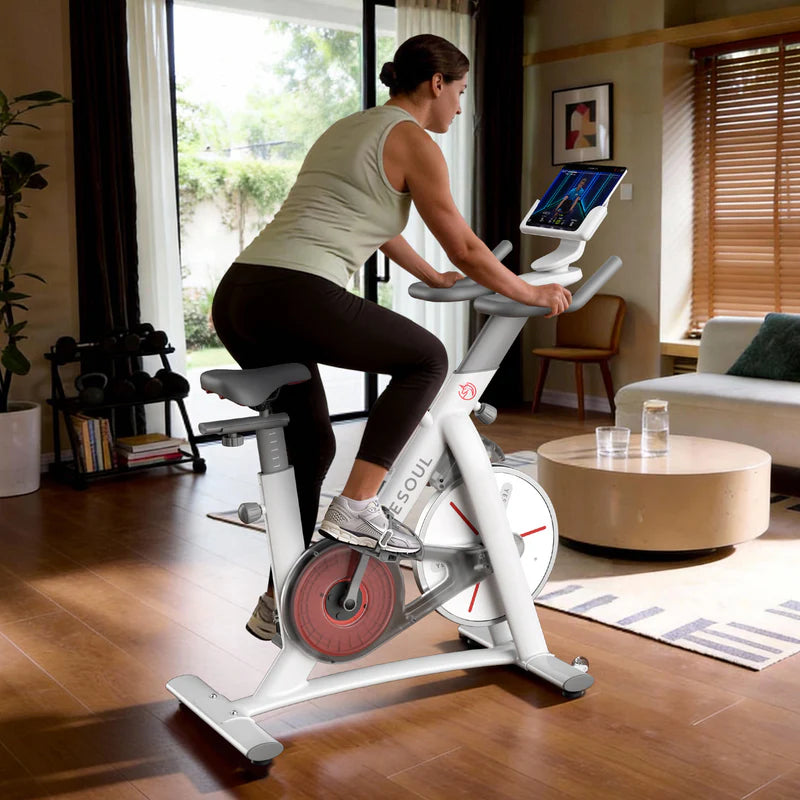YESOUL S3 Indoor Exercise Bike Smart Black Cycling Bike Magnetic Stationary Bike Low Noise Indoor Cycling Bike for Home Gym Electric Stationary Bike with Tablet Mount