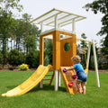 Avenlur Forest Small Outdoor Toddler Swing Set Compact Wooden Swing Frame for Babies & Kids