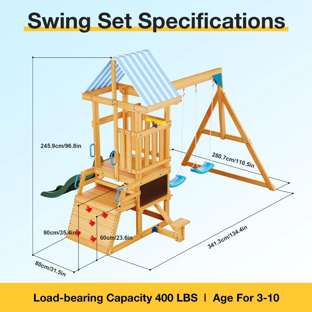 ROBUD Wooden Swing Sets for Backyard