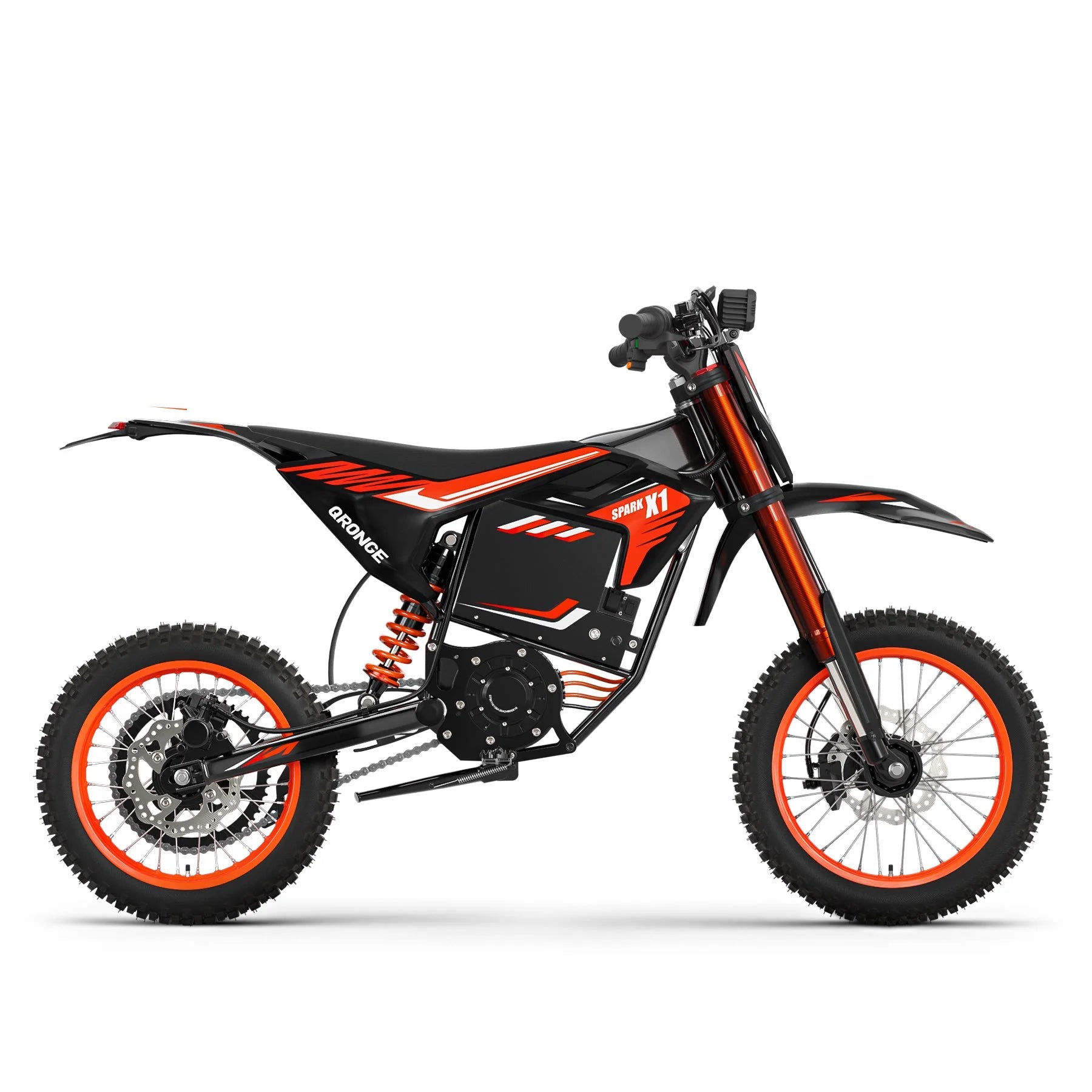 X1 Spark Electric Dirt Bike, 4500W Peak up to 60 Miles, 50MPH, 60V 28.8Ah Battery E-Bike, 14″/12″ Fat Tire Electric Motorcycle for Mountain off-Road Adults, E-Mountain Bike, Comply with UL2849 by SGS