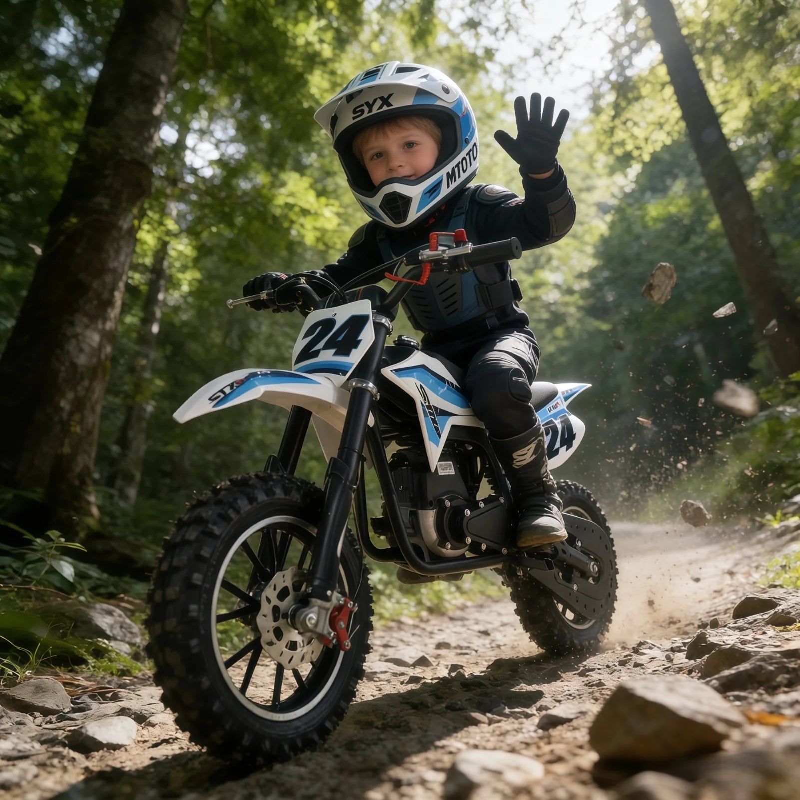 SYX MOTO MK 40cc 4 Stroke Mini Dirt Bike Pull Start Automatic Transmission Pit Bike for Kids