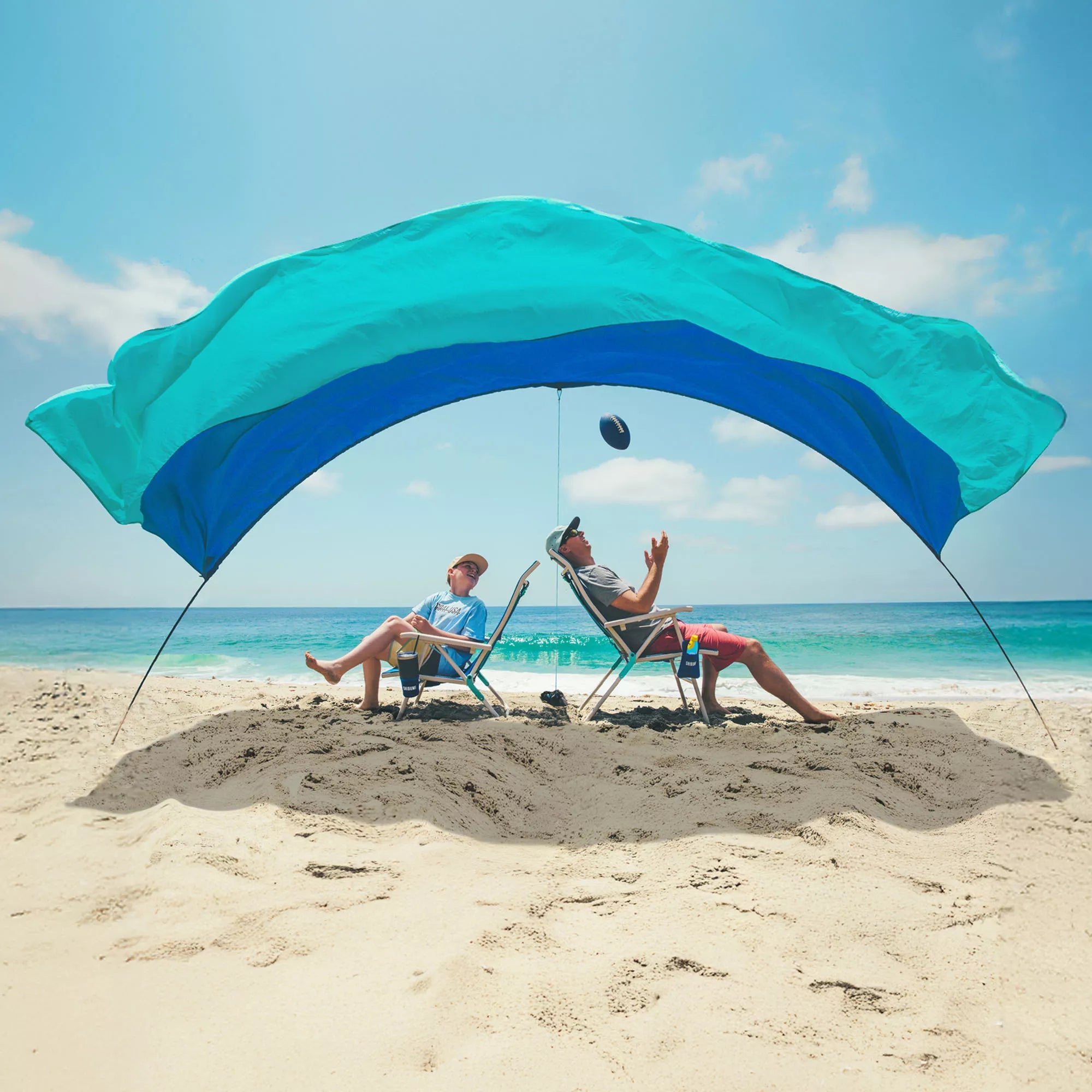 Shibumi Shade Classic Bundle with Quiet Canopy, the Original Wind-Powered Beach Shade, Provides 150 Sq. Ft. of Shade, Weighs Only 4 Lbs, Sets up in 3 Min