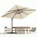 Arlmont & Co Shavonne Patio 11.5′ x 9′ Cantilever Umbrella with Crank Lift
