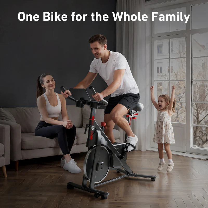 DeerRun S500 Pro King Size Indoor Exercise Bike for Tall Riders 32 Magnetic Adjustable Resistance, LED Screen