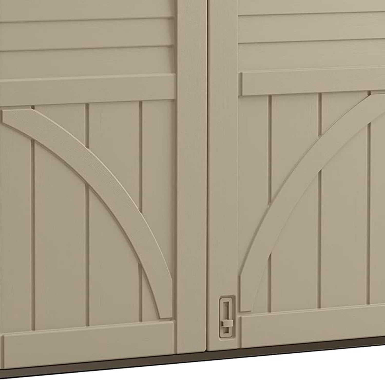 Suncast 34 Cu Ft Horizontal Resin Storage Shed – Outdoor Storage Shed with Floor Included, Lockable, Weatherproof, Fits Small