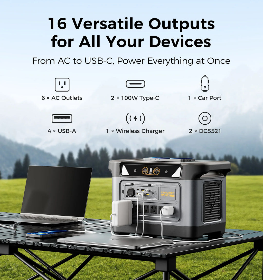 UDPOWER S2400 Portable Power Station – 2083Wh | 3000W SurgeWWWWW