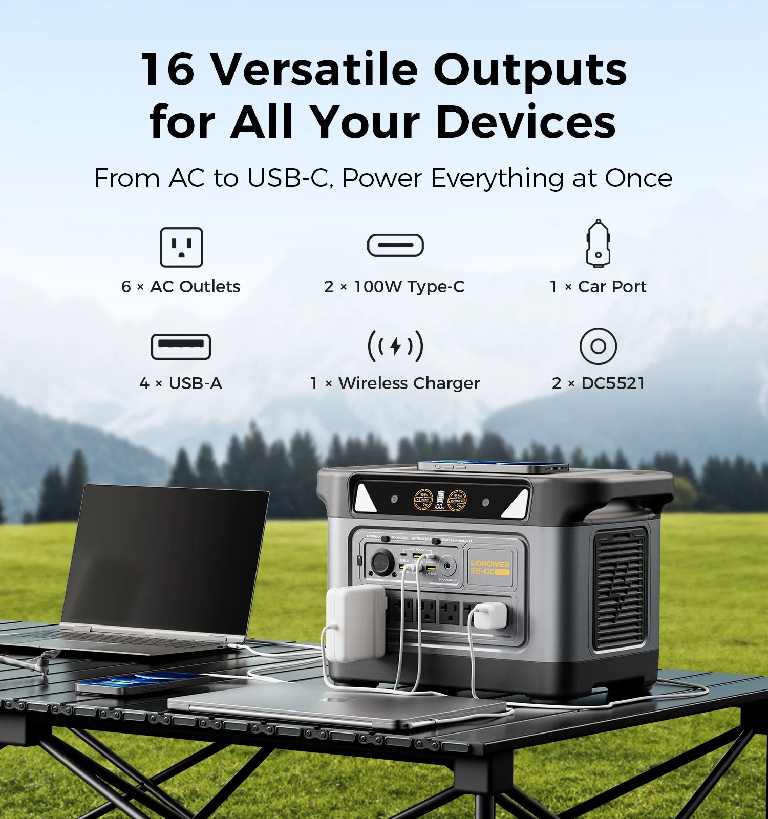 UDPOWER S2400 Portable Power Station – 2083Wh | 3000W SurgeWWWWW