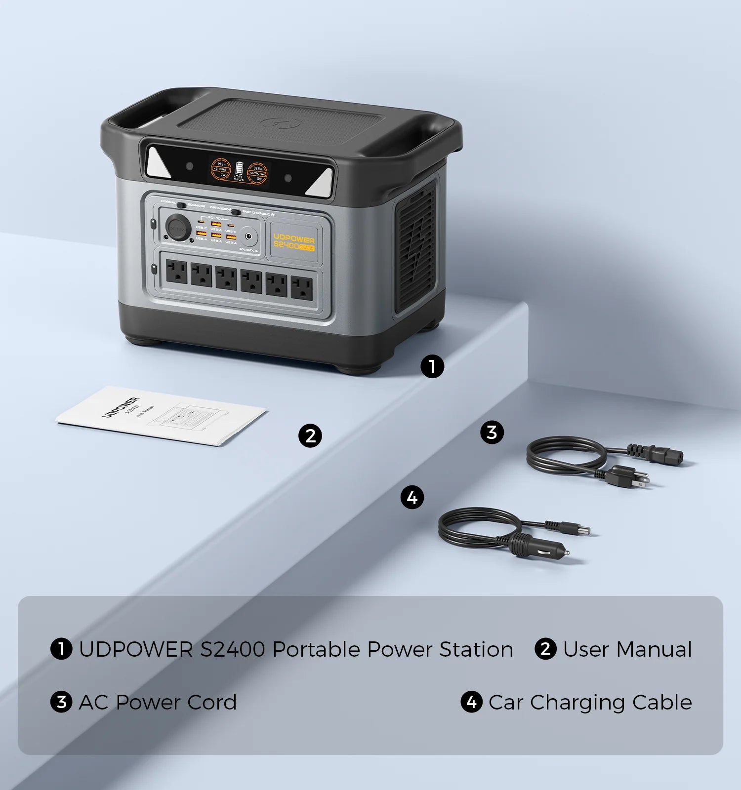UDPOWER S2400 Portable Power Station – 2083Wh | 3000W SurgeWWWWW