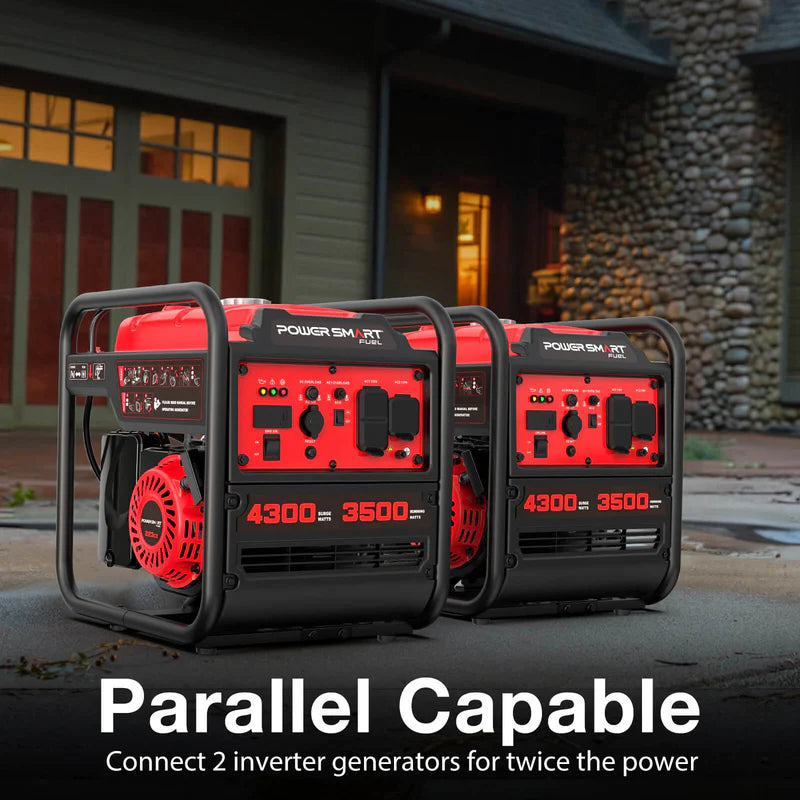 PowerSmart 4300-Watt Portable Generator with Inverter Technology, 3500W Rated, 223cc 4-Stroke Gas Powered Engine, 30 Amp for Home Backup, Camping, Emergency