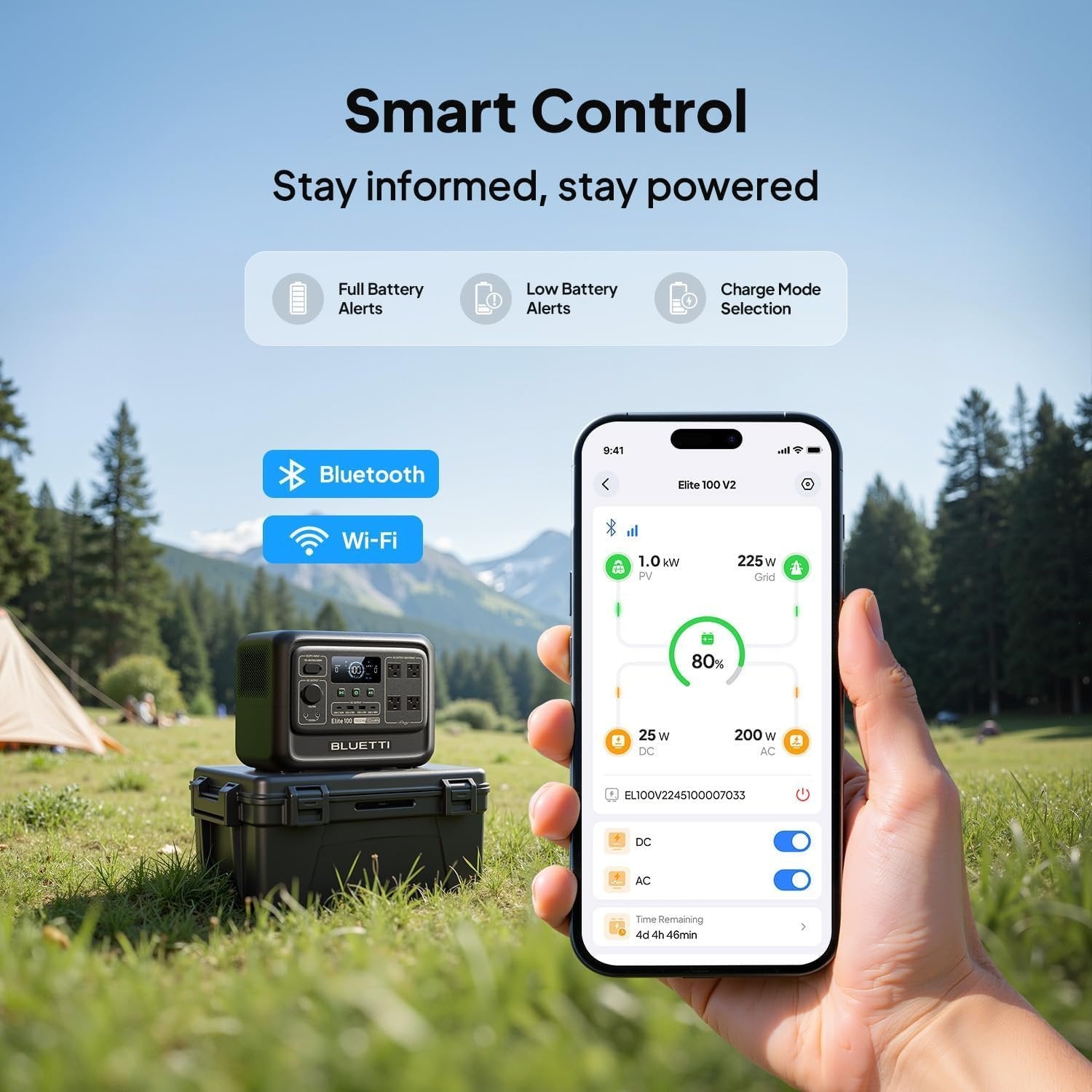 BLUETTI Elite 100 V2 Portable Power Station, 1024Wh LFP Battery Backup w/ 4 1800W AC Ports (3600W Surge), 35% Smaller, Fast Charge and UPS Solar Generator for Camping, Road Trip, Outages, Home Backup