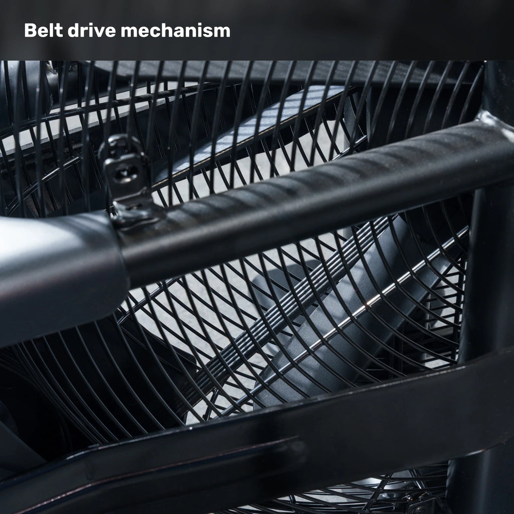 Bells of Steel Residential Air Bike with Wind Guard, Belt-Driven Full Body Fan Bike for Home Gym