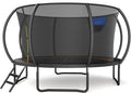 MERACH 14FT Pumpkin Outdoor Trampoline with Safety Enclosure Net, Basketball Hoop & Ladder, Heavy Duty Backyard Trampoline for Kids & Adults
