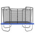 Skywalker Trampolines 15′ x 15′ Square Trampoline with Safety Enclosure Net – Blue Heavy-Duty Outdoor Trampoline for Kids & Adults, Rust-Resistant Steel Frame