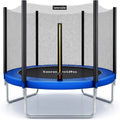 SereneLife 8FT 10FT 12FT 14FT Outdoor Trampoline for Kids – Recreational Backyard Trampoline with Curved Safety Poles and Net Enclosure- ASTM Approval for Kids Adults