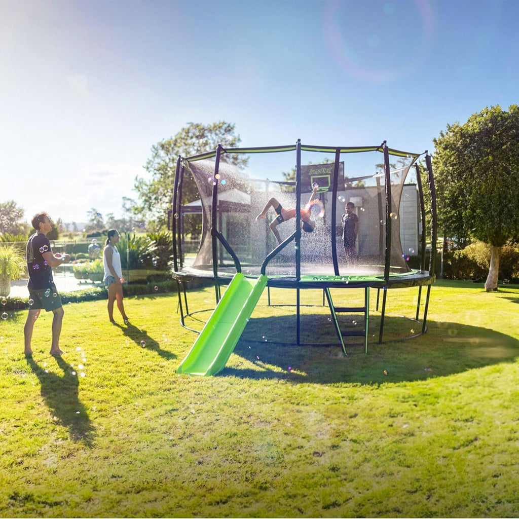 JumpFlex HERO 15 Backyard Outdoor Trampoline for Kids with Net & Ladder