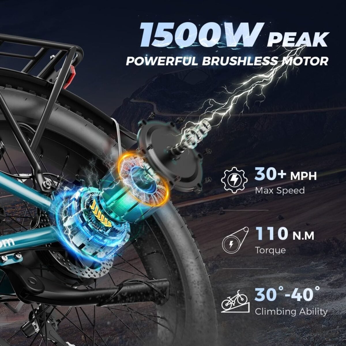 Aipas M2 Xterrain Electric Bike – Matte Black | All-Terrain E-Bike with Powerful Motor