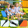 9.5′ Heavy Duty Metal Swing Set with Belt Swing, Trapeze Bar