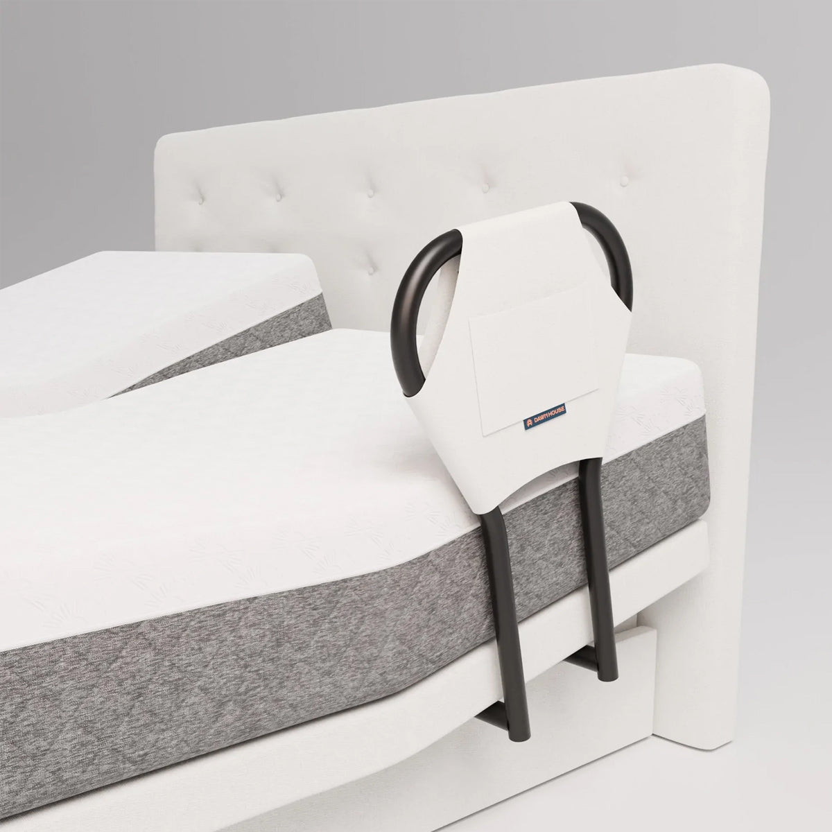 The Dawn House Bed - Adjustable Base Split King Ivory - Floor Model