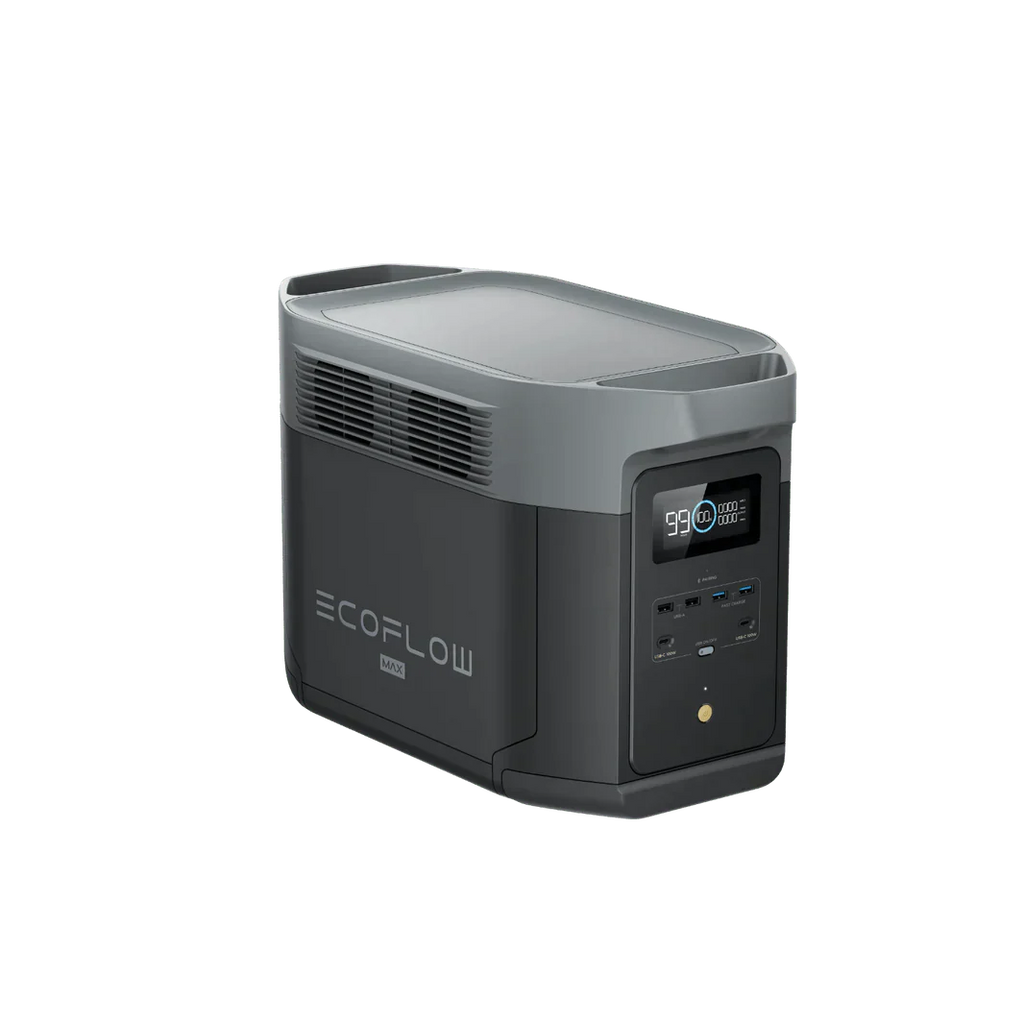 EcoFlow Delta 2 Max 2048Wh 2400W LiFePO4 Solar Generator + 100W Portable Monocrystalline Solar Panels Kit