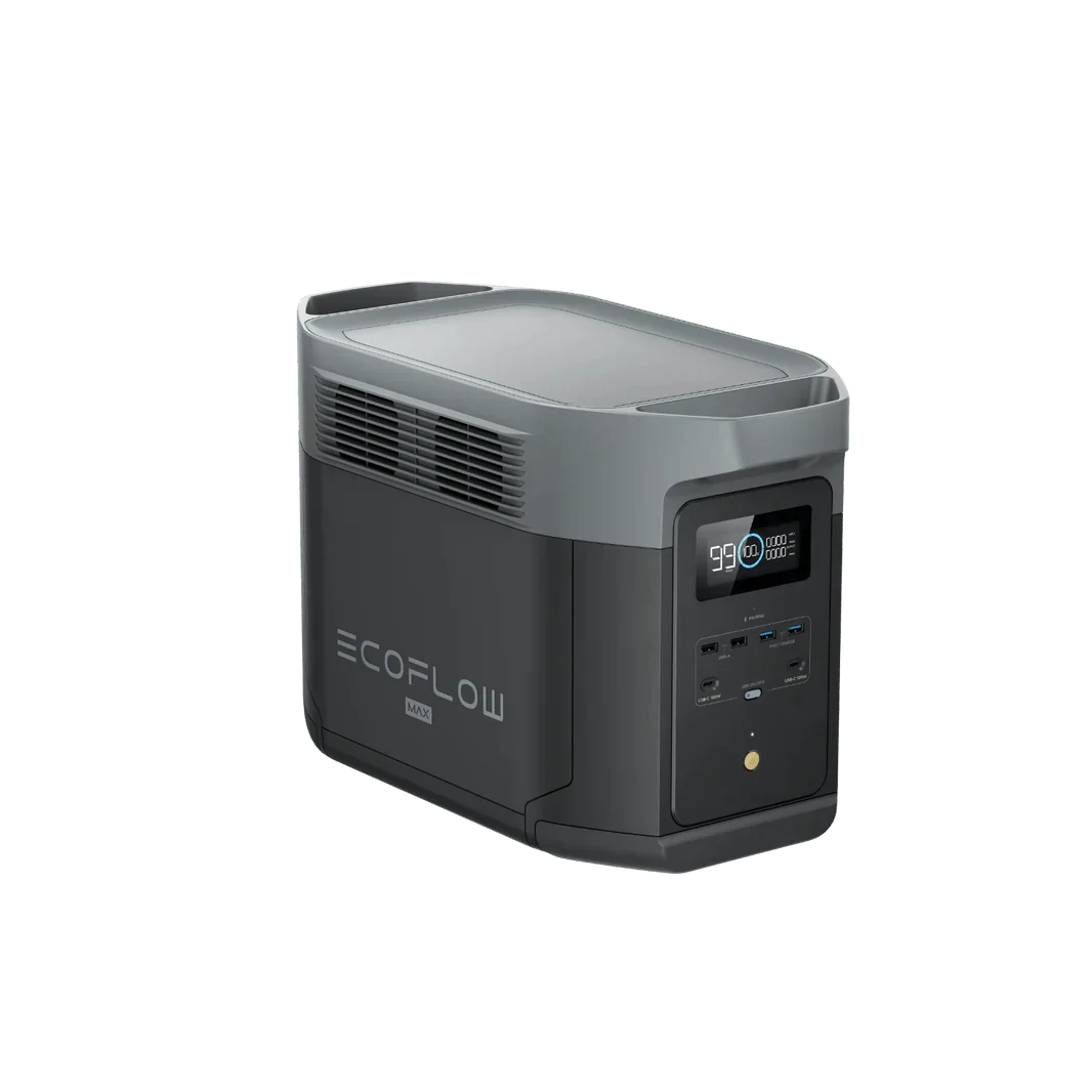 EcoFlow Delta 2 Max 2048Wh 2400W LiFePO4 Solar Generator + 200W Portable Monocrystalline Solar Panels Kit