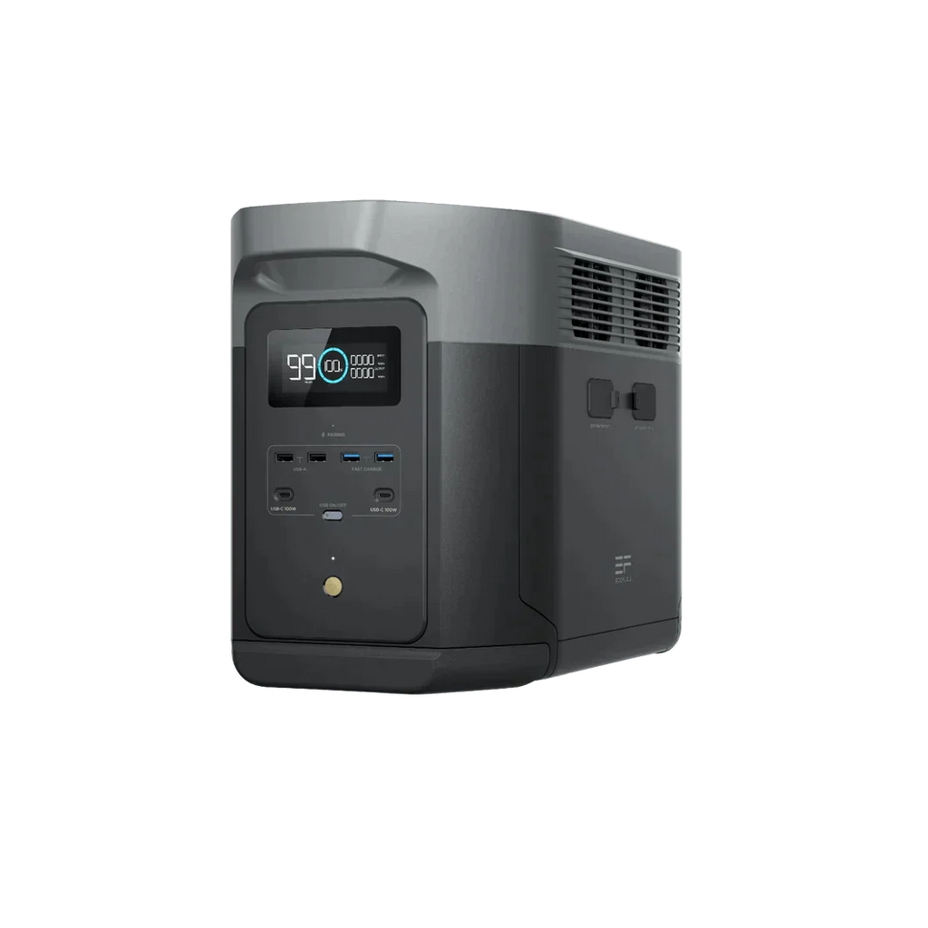 EcoFlow Delta 2 Max With Extra Battery 4096Wh 2400W LiFePO4 Solar Generator + 200W Portable Monocrystalline Solar Panels Kit
