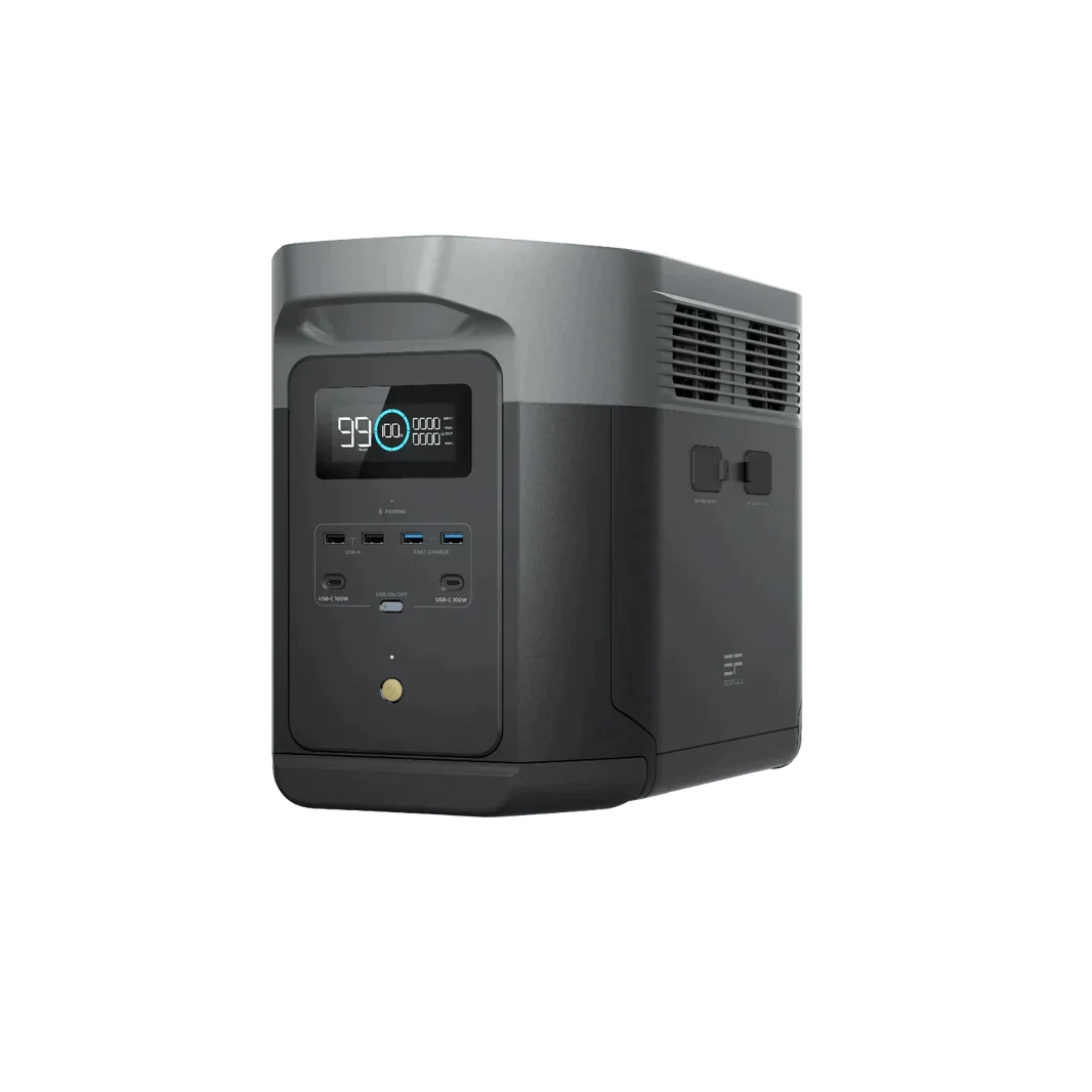 EcoFlow Delta 2 Max With Extra Battery 4096Wh 2400W LiFePO4 Solar Generator + 200W Portable Monocrystalline Solar Panels Kit