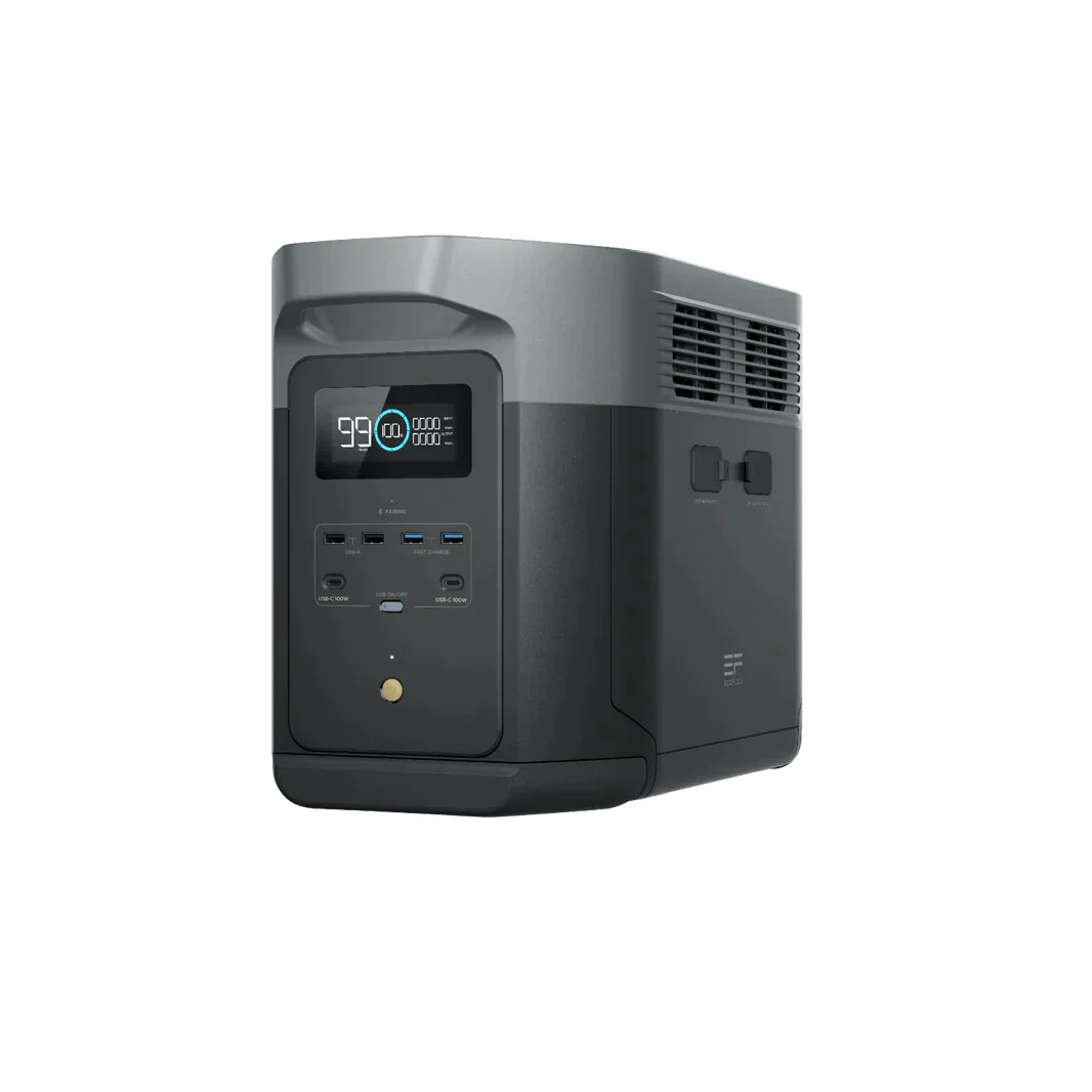 EcoFlow Delta 2 Max 2048Wh 2400W LiFePO4 Solar Generator + 200W Portable Monocrystalline Solar Panels Kit