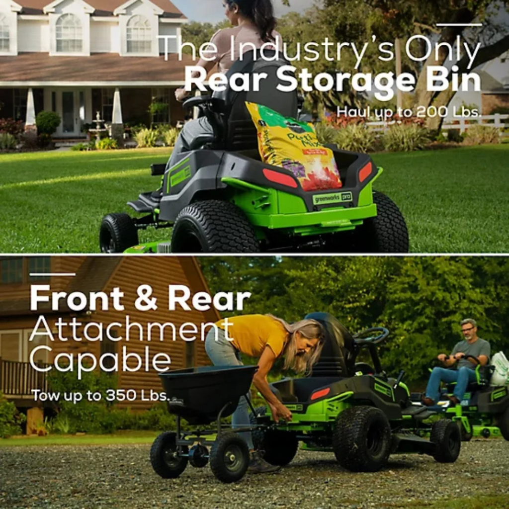 Greenworks Pro 60V CrossoverT CRT426 42-Inch Cordless Battery Electric Riding Lawn Tractor Kit