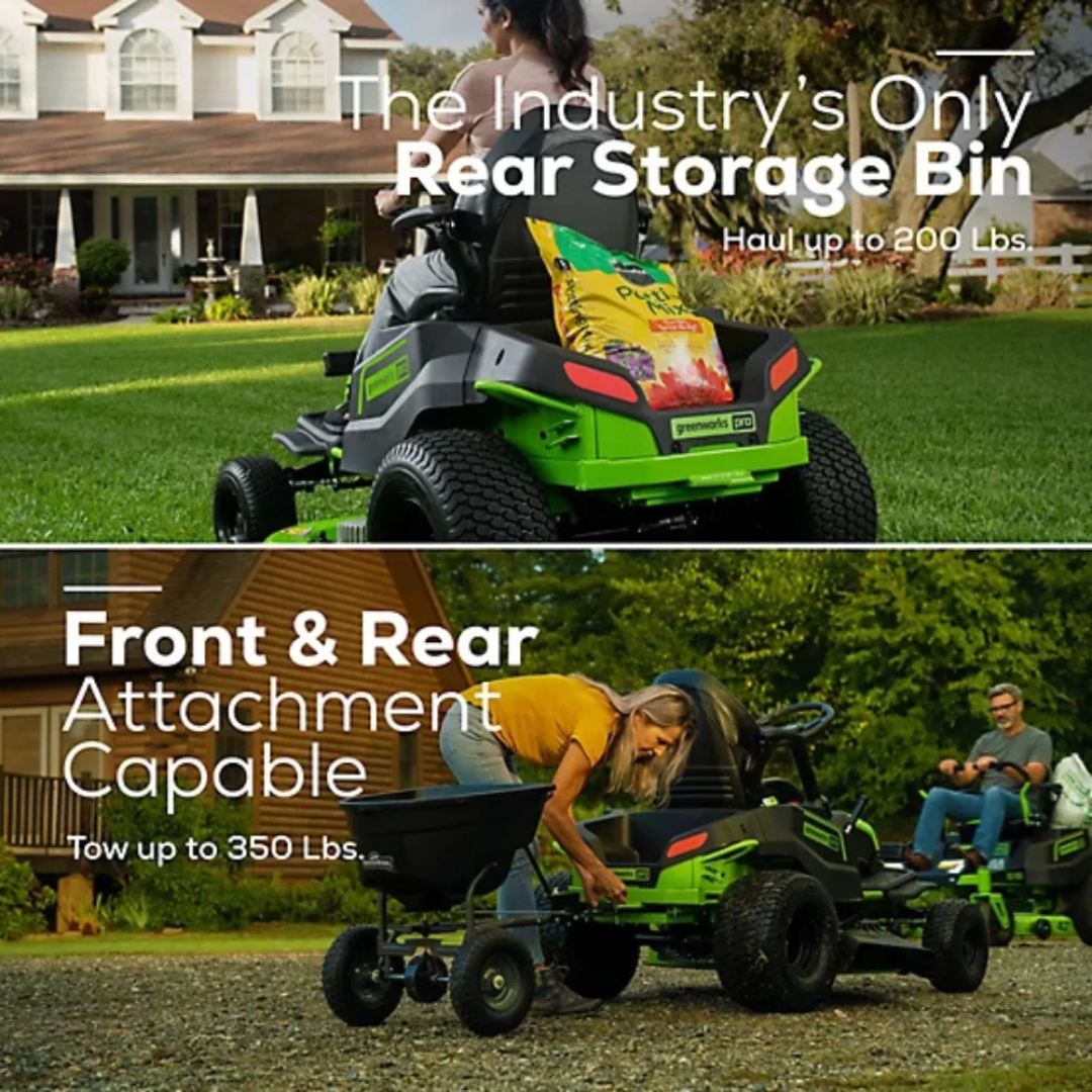 Greenworks Pro 60V CrossoverT CRT426 42-Inch Cordless Battery Electric Riding Lawn Tractor Kit