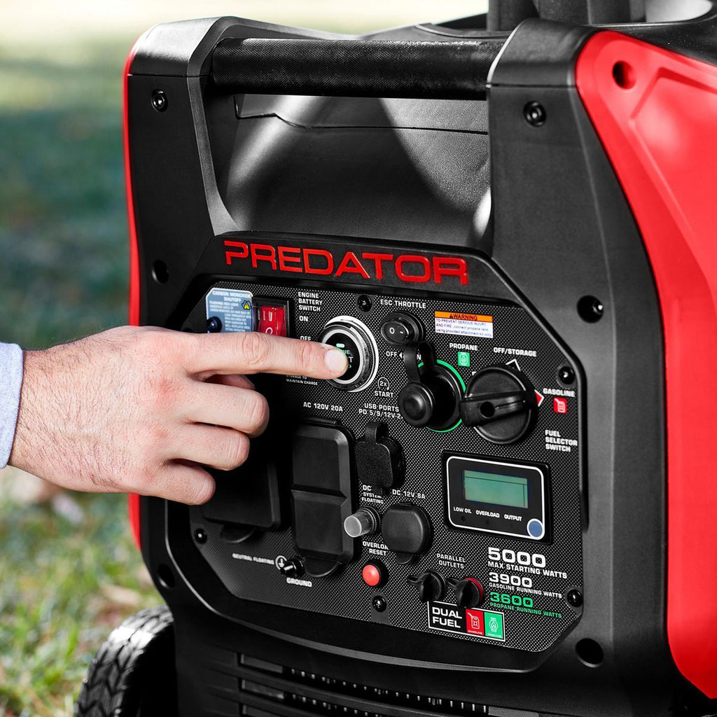 PREDATOR 5000-Watt Dual-Fuel SUPER QUIET Inverter Generator with Remote Start and CO SECURE Technology