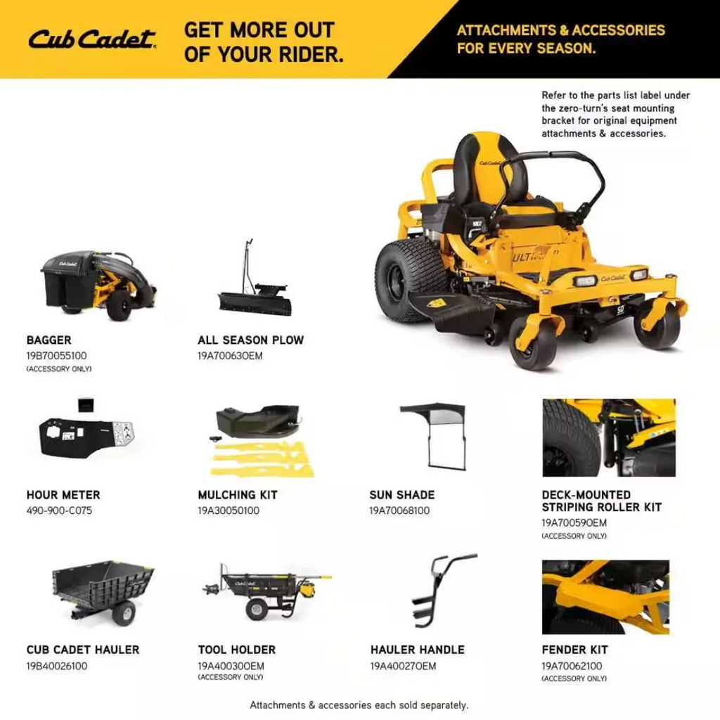 Cub Cadet Ultima Series ZT1 50-Inch 23 HP Kawasaki FR691V Zero-Turn Mower with AeroForce Fabricated Deck
