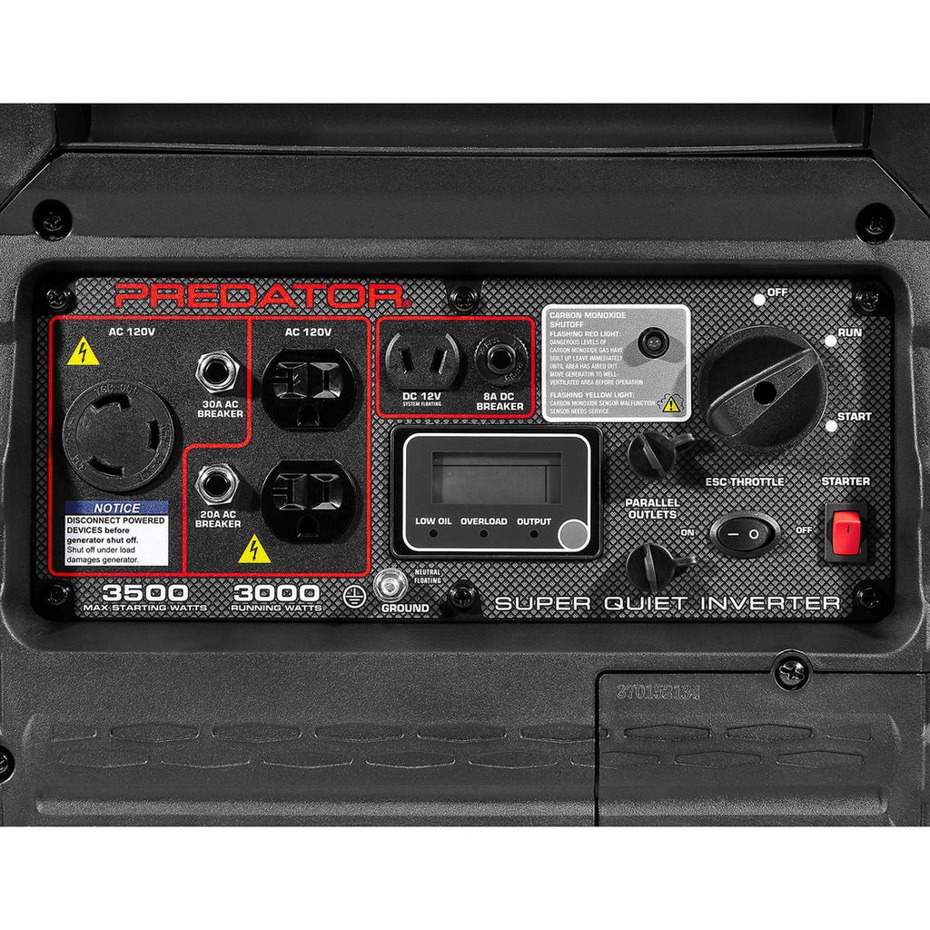 PREDATOR 3500-Watt SUPER QUIET Inverter Generator with CO SECURE Technology