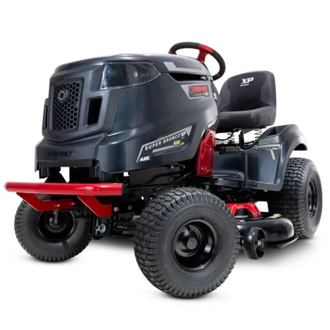 Troy-Bilt Super Bronco 42E XP 42-Inch 56V MAX 60Ah Battery-Powered Brushless Riding Lawn Mower