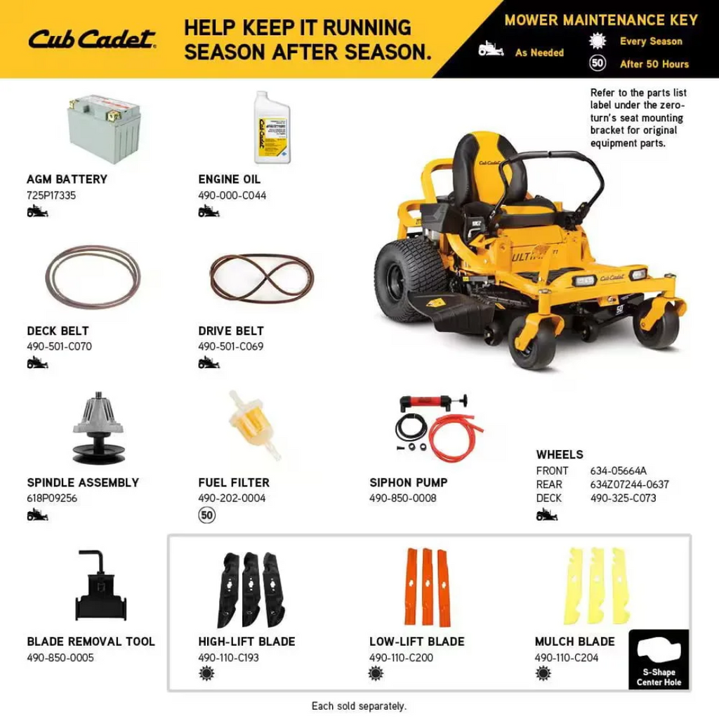 Cub Cadet Ultima Series ZT1 50-Inch 23 HP Kawasaki FR691V Zero-Turn Mower with AeroForce Fabricated Deck