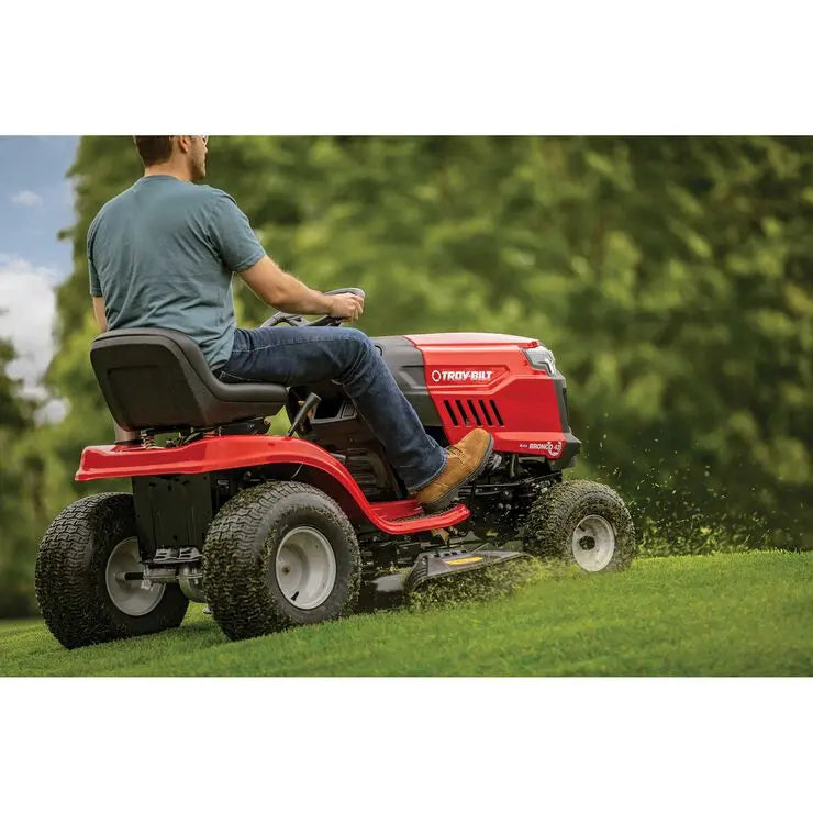 Troy-Bilt Bronco 42-Inch 547cc Gas Riding Lawn Mower with 7-Speed Shift-on-the-Go Transmission