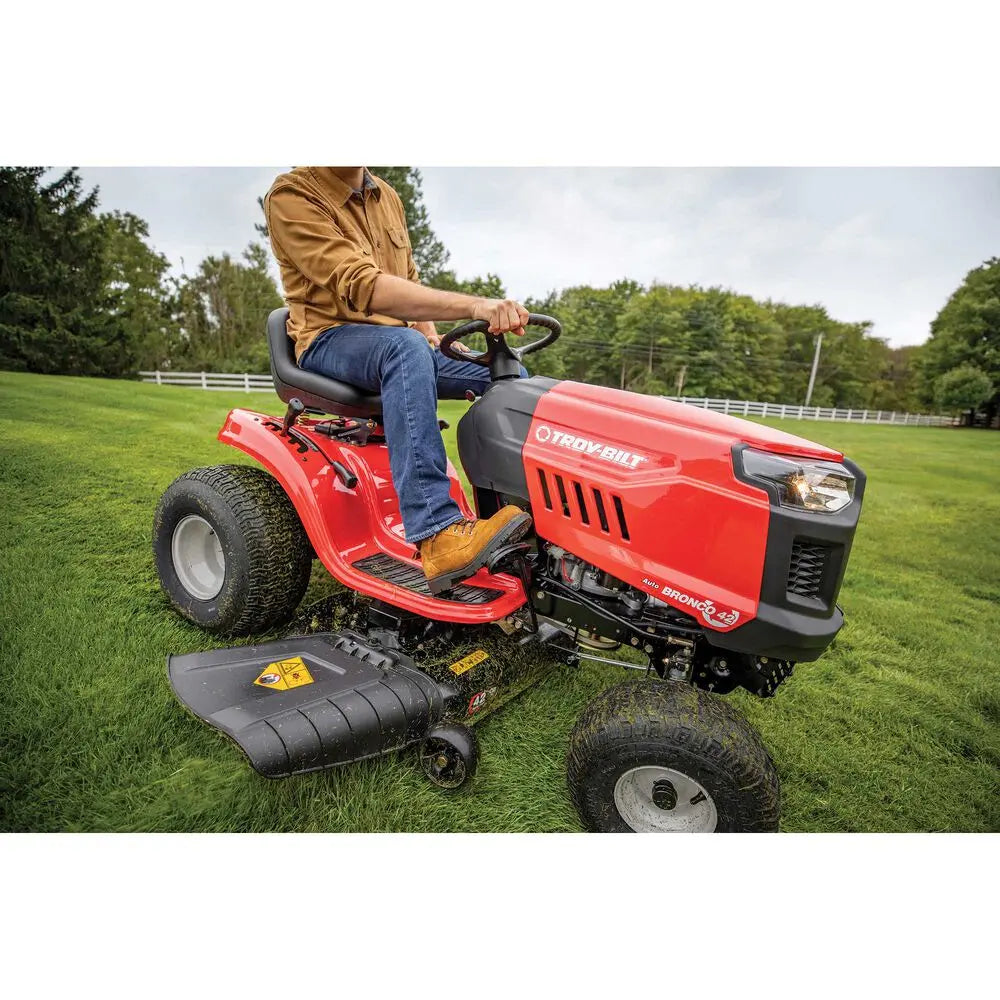 Troy-Bilt Bronco 42-Inch 547cc Gas Riding Lawn Mower with 7-Speed Shift-on-the-Go Transmission